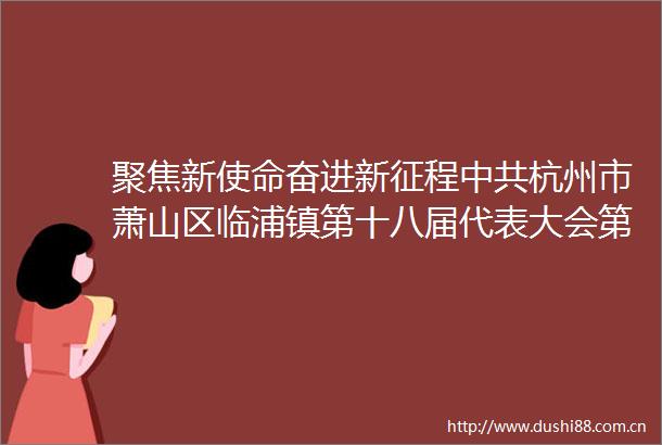 聚焦新使命奋进新征程杭州市萧山区临浦镇第十八届代表大会第四次会议召开