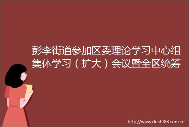 彭李街道参加区委理论学习中心组集体学习（扩大）会议暨全区统筹疫情防控和经济运行工作专题会议