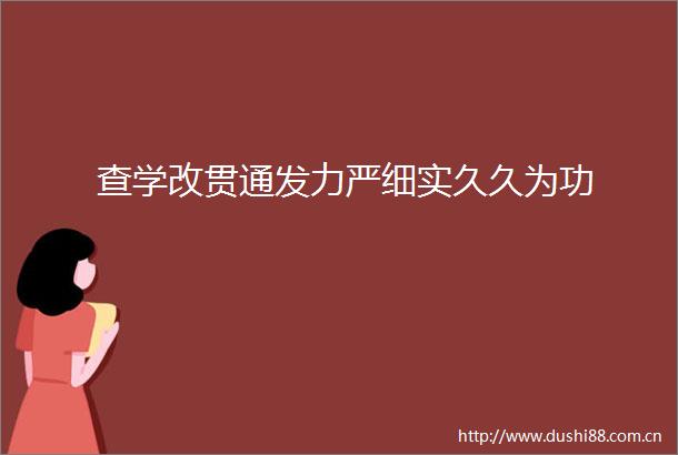 查学改贯通发力严细实久久为功