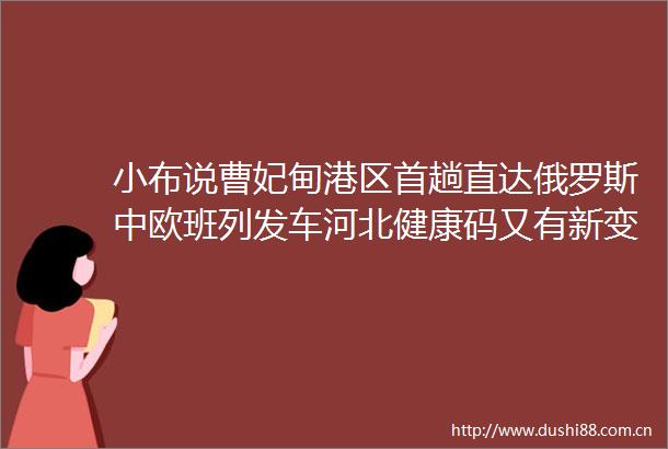 小布说曹妃甸港区首趟直达俄罗斯中欧班列发车河北健康码又有新变化
