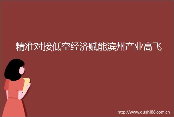精准对接低空经济赋能滨州产业高飞