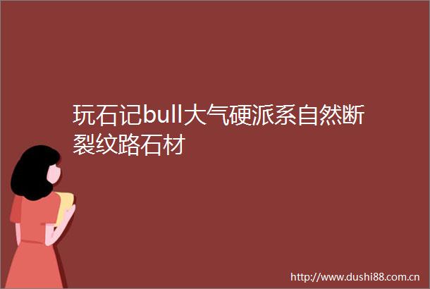 玩石记bull大气硬派系自然断裂纹路石材