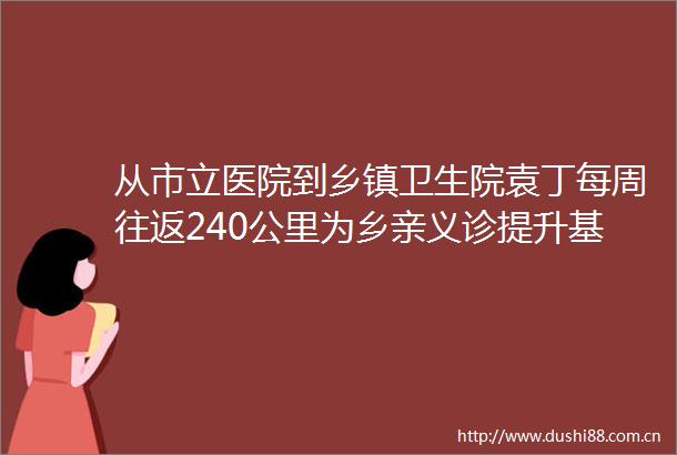 从市立医院到乡镇卫生院袁丁每周往返240公里为乡亲义诊提升基层医疗水平候鸟医生