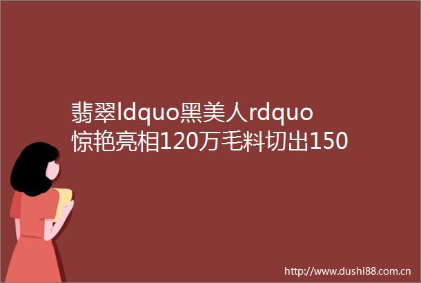 翡翠ldquo黑美人rdquo惊艳亮相120万毛料切出1500万