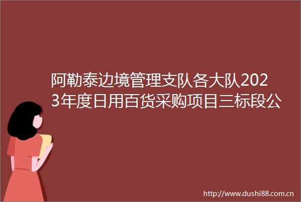 阿勒泰边境管理支队各大队2023年度日用百货采购项目三标段公开招标公告
