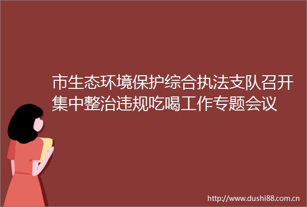 市生态环境保护综合支队召开集中整治吃喝工作专题会议