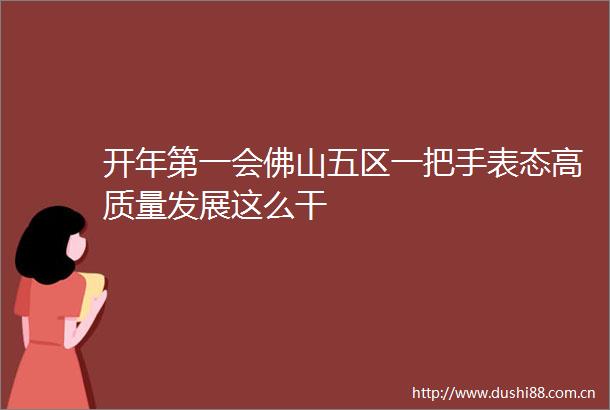开年第一会佛山五区一把手表态高质量发展这么干