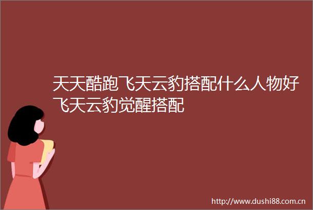 天天酷跑飞天云豹搭配什么人物好飞天云豹觉醒搭配