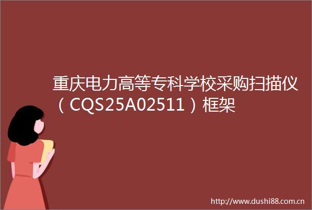 重庆电力高等专科学校采购扫描仪（CQS25A02511）框架协议二次竞价公告