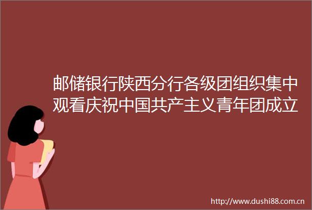邮储银行陕西分行各级团组织集中观看庆祝共产主义青年团成立100周年大会
