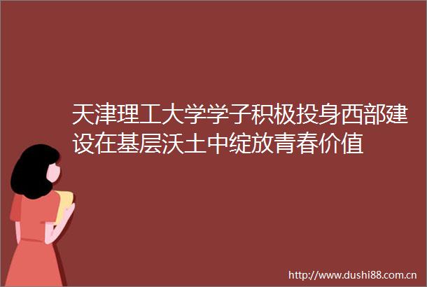 天津理工大学学子积极投身西部建设在基层沃土中绽放青春价值