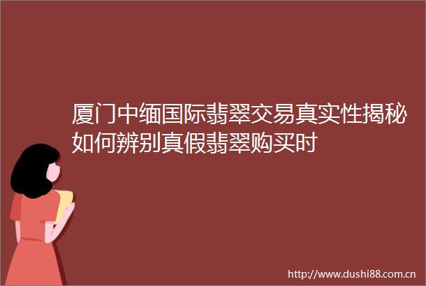 厦门中缅国际翡翠交易真实性揭秘如何辨别真假翡翠购买时