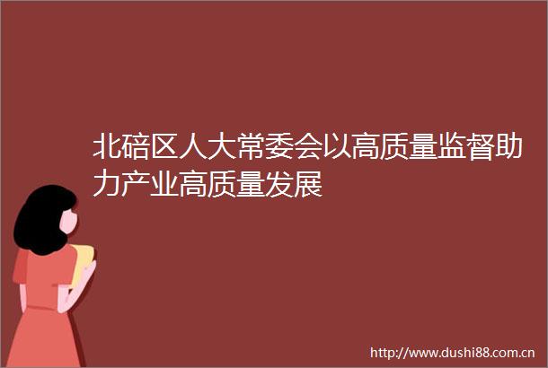 北碚区人大常委会以高质量监督助力产业高质量发展