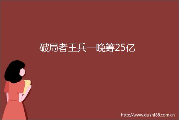 破局者王兵一晚筹25亿