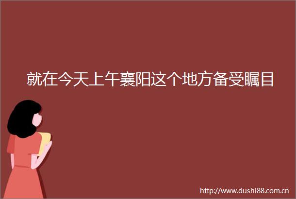 就在今天上午襄阳这个地方备受瞩目