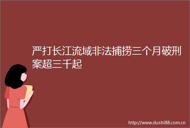 严打长江流域捕捞三个月破刑案超三千起