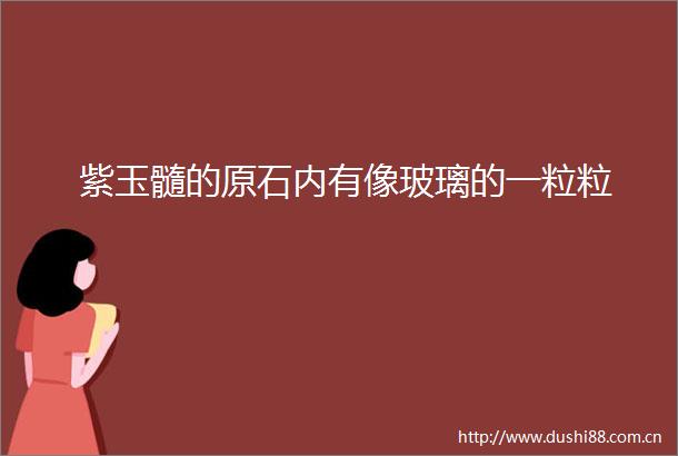紫玉髓的原石内有像玻璃的一粒粒