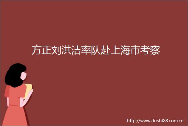 方正刘洪洁率队赴上海市考察