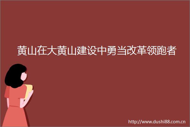 黄山在大黄山建设中勇当改革领跑者