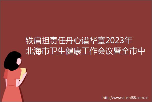 铁肩担责任丹心谱华章2023年北海市卫生健康工作会议暨全市中医药工作会议召开