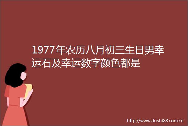1977年农历八月初三生日男幸运石及幸运数字颜色都是