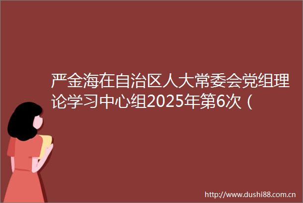 严金海在自治区人大常委会党组理论学习中心组2025年第6次（扩大）学习会上强调