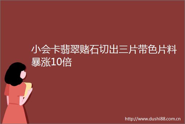 小会卡翡翠赌石切出三片带色片料暴涨10倍