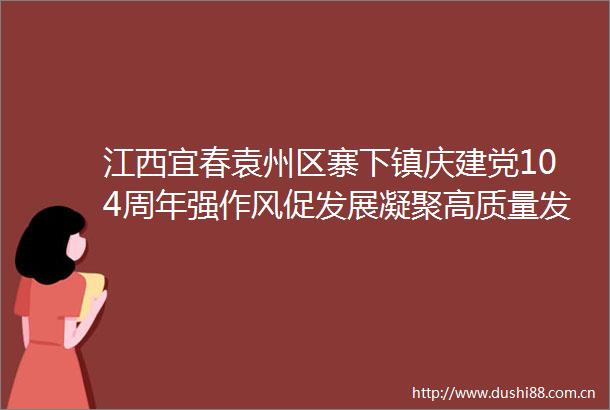 江西宜春袁州区寨下镇庆建党104周年强作风促发展凝聚高质量发展新动能