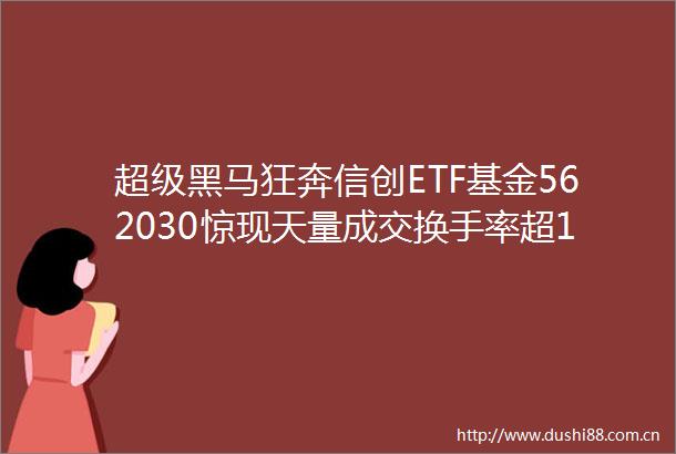 超级黑马狂奔信创ETF基金562030惊现天量成交换手率超100AI双子星闪耀全场159363续涨超3