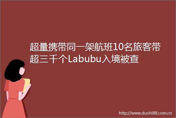 超量携带同一架航班10名旅客带超三千个Labubu入境被查