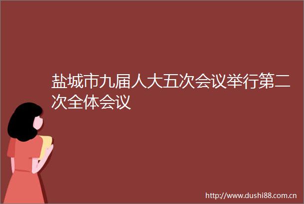 盐城市九届人大五次会议举行第二次全体会议