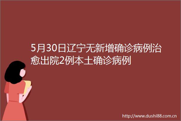 5月30日辽宁无新增确诊病例治愈出院2例本土确诊病例