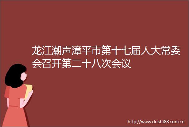 龙江潮声漳平市第十七届人大常委会召开第二十八次会议
