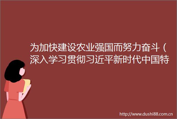 为加快建设农业强国而努力奋斗（深入学习贯彻新时代特色社会主义思想）
