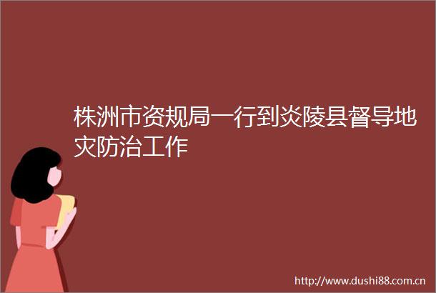 株洲市资规局一行到炎陵县督导地灾防治工作