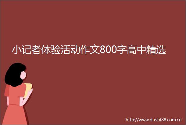 小记者体验活动作文800字高中精选