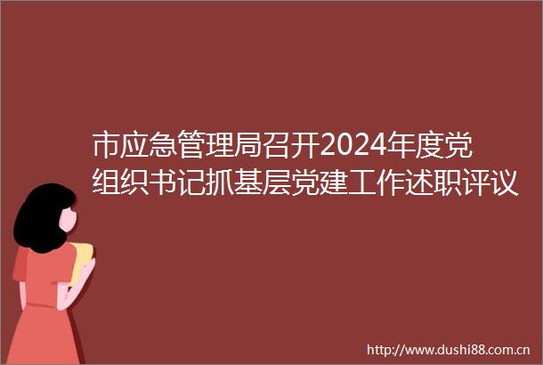 市应急管理局召开2024年度党组织书记抓基层党建工作述职评议会议