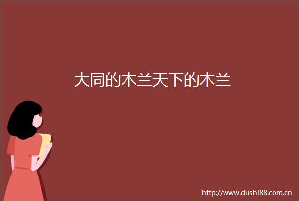 大同的木兰天下的木兰