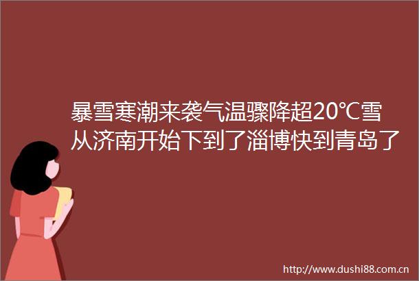 暴雪寒潮来袭气温骤降超20℃雪从济南开始下到了淄博快到青岛了