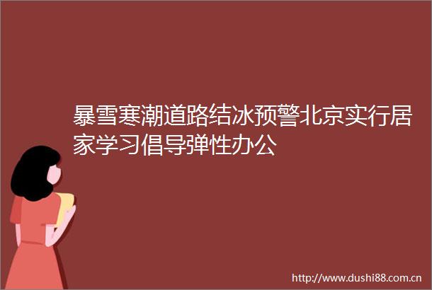 暴雪寒潮道路结冰预警北京实行居家学习倡导弹性办公