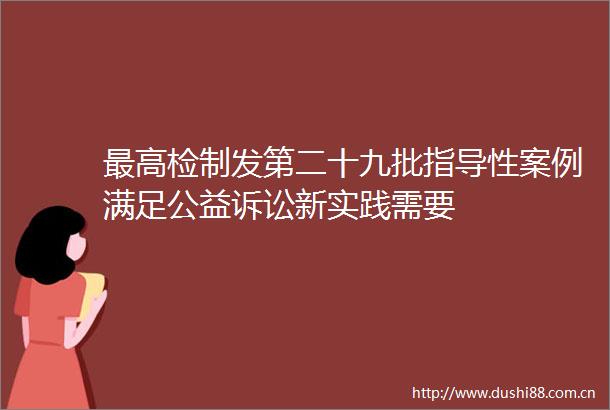 最高检制发第二十九批指导性案例满足公益诉讼新实践需要