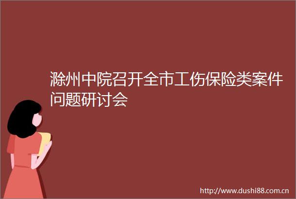 滁州中院召开全市工伤保险类案件问题研讨会