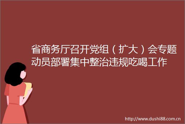 省商务厅召开党组（扩大）会专题动员部署集中整治吃喝工作