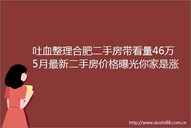 吐血整理合肥二手房带看量46万5月最新二手房价格你家是涨是跌