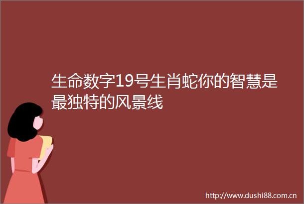 生命数字19号生肖蛇你的智慧是最独特的风景线