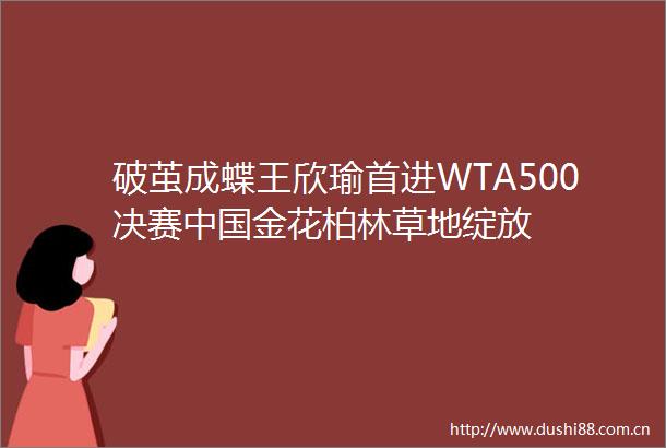 破茧成蝶王欣瑜首进WTA500决赛金花柏林草地绽放