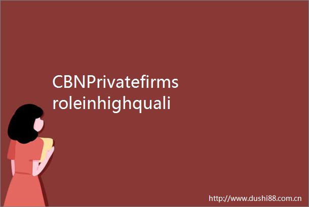CBNPrivatefirmsroleinhighqualitydevelopmentunderlinedduringtwosessions