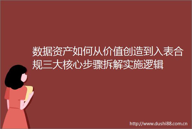 数据资产如何从价值创造到入表合规三大核心步骤拆解实施逻辑
