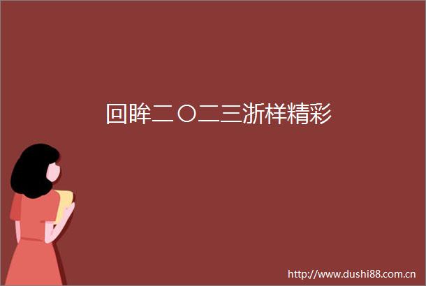 回眸二〇二三浙样精彩