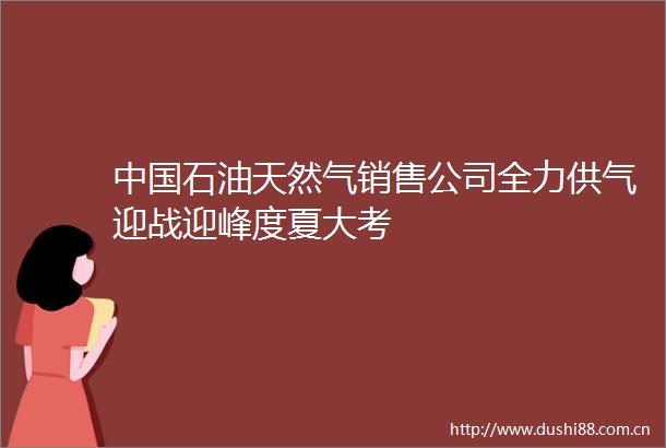 石油天然气销售公司全力供气迎战迎峰度夏大考